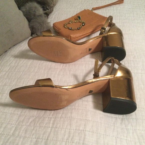 SCHUTZ Chimes bronze Block Heel Sandals 8.5 - Picture 10 of 16